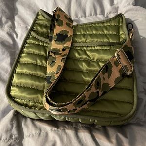 Adhorned Puffy Messenger Bag with Strap